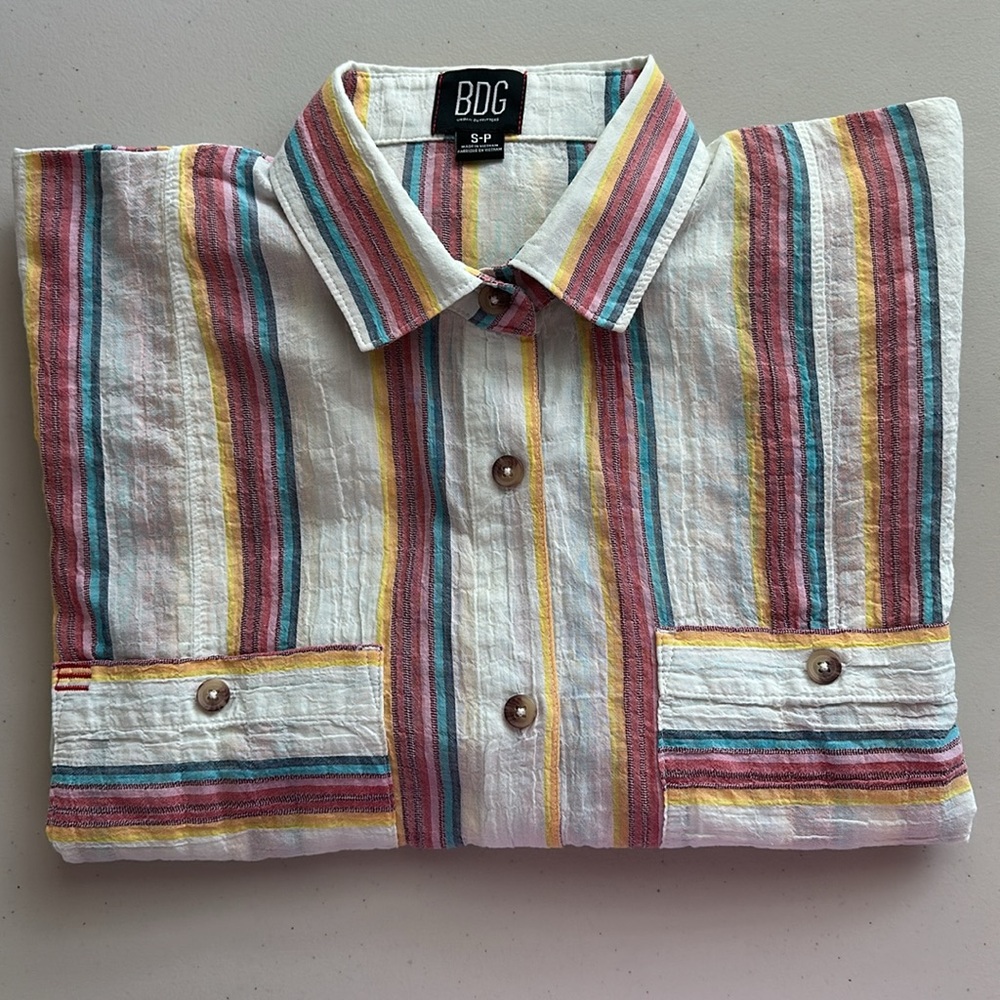 99% Cotton BDG Multicolor Striped women’s Shirt Size S/P - Picture 13 of 13